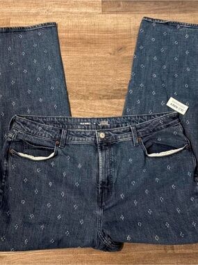 Old Navy Women's Dark Blue Embroidered Bootcut Jeans